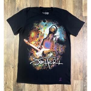 Jimi Hendrix Angel Black T-shirt Men’s Small Experience, Gypsies Stratocaster .